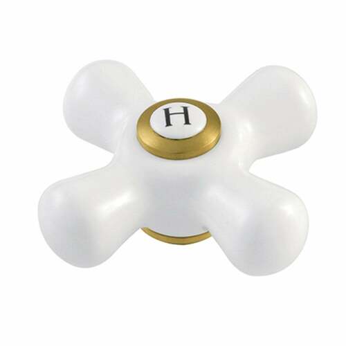 Kingston Brass CCCX7H Vintage Porcelain Cross Handle (Hot), Brushed Brass