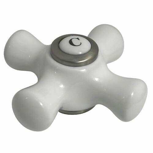 Kingston Brass CCCX8CSC Brushed Nickel Porcelain Cross Handle (Cold Side)
