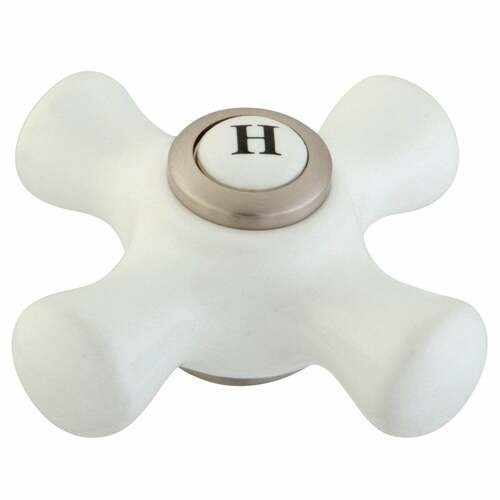 Kingston Brass CCCX8CSH Brushed Nickel Porcelain Cross Handle (Hot Side)