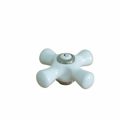 Kingston Brass CCCX8C Vintage Porcelain Cross Handle, Cold Side, Brushed Nickel