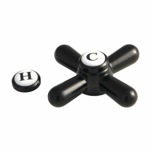 Kingston Brass CCDVAXH0 Vintage Brass Cross Handle, Matte Black (Handle Body Not Included)
