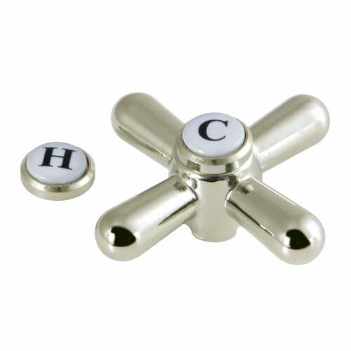 Kingston Brass CCDVAXH6 Vintage Brass Cross Handle, Polished Nickel (Handle Body Not Included)