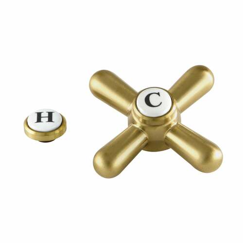 Kingston Brass CCDVAXH7 Vintage Brass Cross Handle, Brushed Finish, No Handle Body