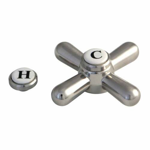 Kingston Brass CCDVAXH8 Vintage Brass Cross Handle, Brushed Nickel (Handle Body Not Included)