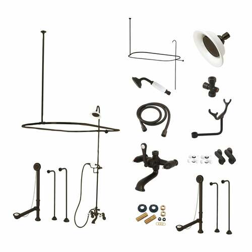 Kingston Brass CCK1145PX Vintage Tub Wall Mount Clawfoot Faucet with Shower, Oil Rubbed Bronze