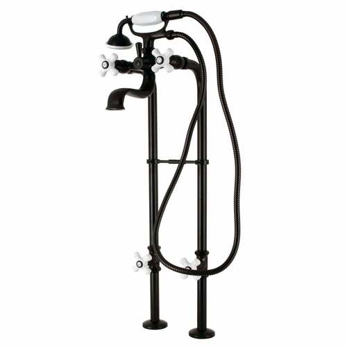 Kingston Brass CCK226PXK5 Kingston Clawfoot Tub Faucet Package with Supply Line, Oil Rubbed Bronze
