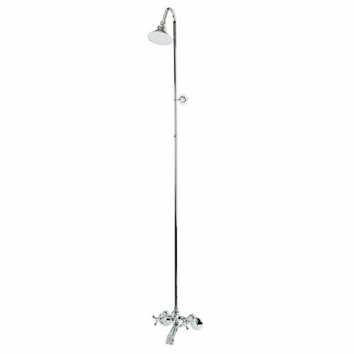 Kingston Brass CCK2671 Vintage Wall-Mount Clawfoot Tub Faucet with Shower Combo, Polished Chrome