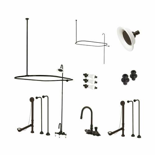 Kingston Brass CCK4145PL Vintage Tub Wall Mount Gooseneck Faucet with Shower, Oil Rubbed Bronze
