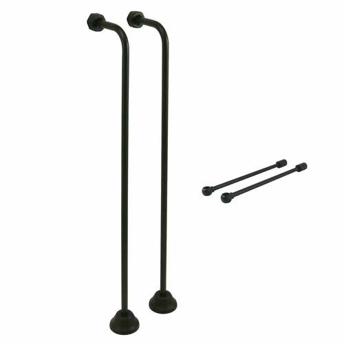 Kingston Brass CCK460 Vintage Matte Black Single Offset Supply Line with Wall Bracket Combo