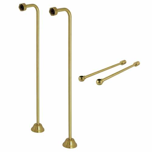 Kingston Brass CCK467 Vintage Brushed Brass Single Offset Supply Line with Wall Bracket Combo