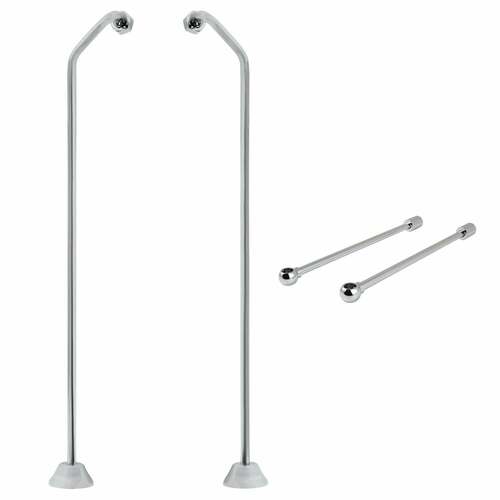 Kingston Brass CCK471 Vintage Double Offset Supply Line with Wall Bracket, Polished Chrome