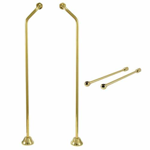 Kingston Brass CCK472 Vintage Double Offset Supply Line Wall Bracket Combo, Polished Brass