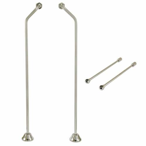 Kingston Brass CCK476 Vintage Double Offset Supply Line Wall Bracket Combo, Polished Nickel