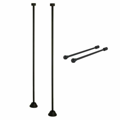 Kingston Brass CCK480 Matte Black Vintage Straight Supply Line with Wall Bracket Combo