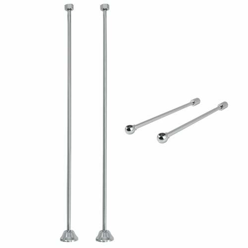 Kingston Brass CCK481 Vintage Straight Supply Line with Wall Bracket, Polished Chrome