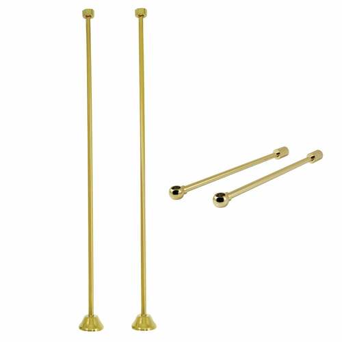 Kingston Brass CCK482 Vintage Polished Brass Straight Supply Line with Wall Bracket Combo