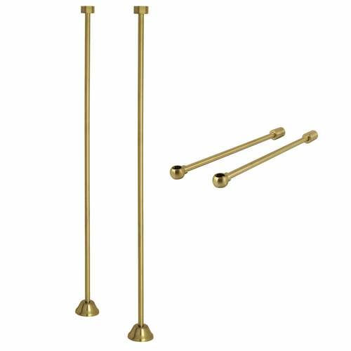 Kingston Brass CCK487 Vintage Brushed Brass Straight Supply Line with Wall Bracket Combo