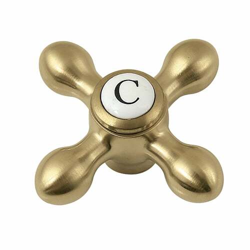 Kingston Brass CCMX7CSC Brushed Brass Cross Handle (Cold Side)
