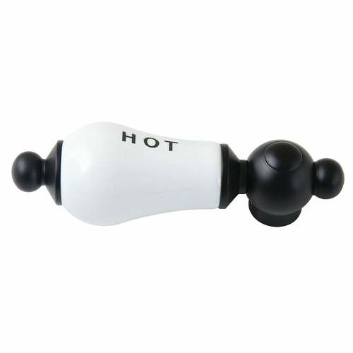 Kingston Brass CCPL0H Vintage Matte Black Porcelain Lever Handle (Hot Side)