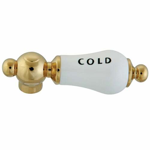 Kingston Brass CCPL2C Vintage Porcelain Lever Handle (Cold Side) - Polished Brass