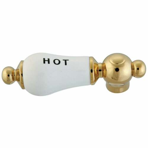Kingston Brass CCPL2H Vintage Porcelain Lever Handle (Hot), Polished Brass