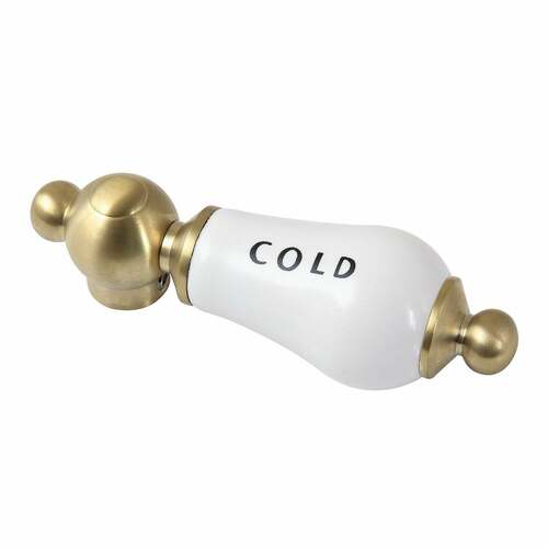 Kingston Brass CCPL7C Vintage Porcelain Cold Lever Handle, Brushed Brass