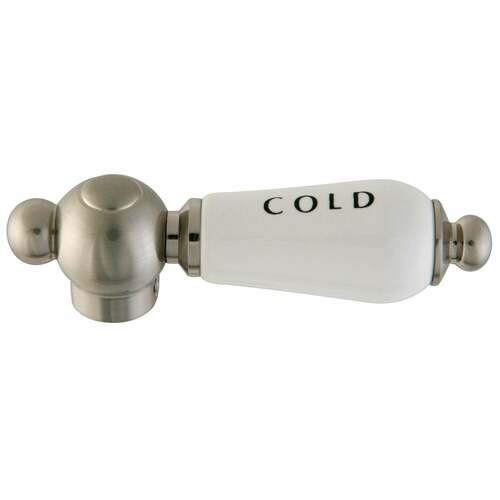 Kingston Brass CCPL8CSC Brushed Nickel Porcelain Lever Handle (Cold Side)