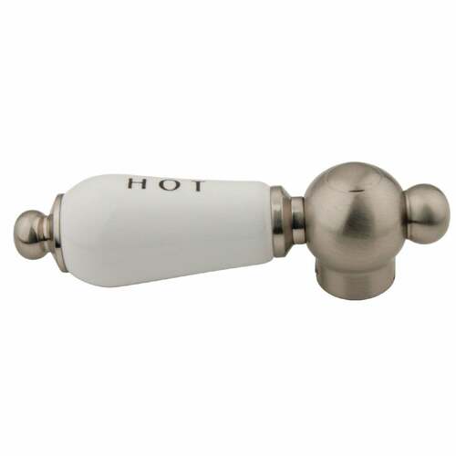 Kingston Brass CCPL8CSH Brushed Nickel Porcelain Lever Handle (Hot Side)