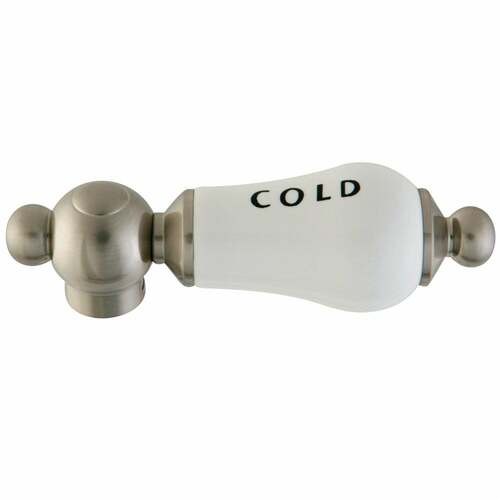 Kingston Brass CCPL8C Vintage Porcelain Lever Handle (Cold), Brushed Nickel
