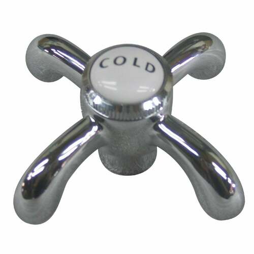 Kingston Brass CCVX1C Heritage Brass Polished Chrome Cross Handle (Cold Side)