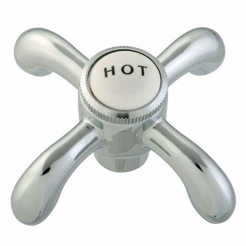 Kingston Brass CCVX1H Heritage Brass Polished Chrome Cross Handle (Hot Side)