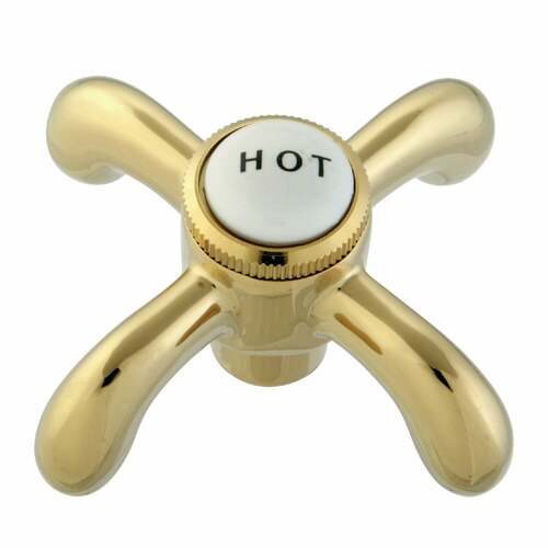 Kingston Brass CCVX2H Heritage Brass Polished Brass Cross Handle (Hot Side)