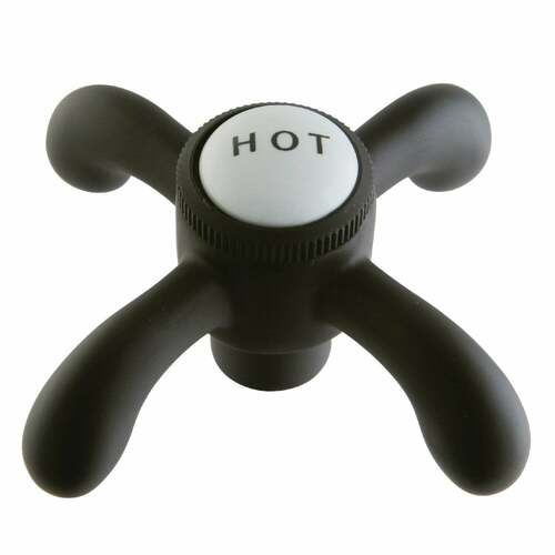 Kingston Brass CCVX5H Heritage Brass Oil Rubbed Bronze Cross Handle (Hot Side)