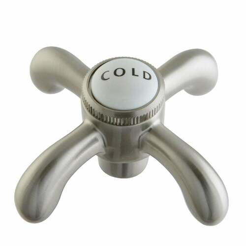 Kingston Brass CCVX8C Heritage Brass Brushed Nickel Cross Handle (Cold Side)
