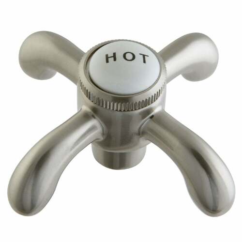 Kingston Brass CCVX8H Heritage Brass Brushed Nickel Cross Handle (Hot Side)
