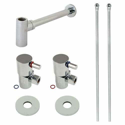 Kingston Brass CD43301DLLKB30 Trimscape Modern Sink Trim Kit with Bottle Trap, Polished Chrome
