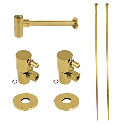 Kingston Brass CD43307DLLKB30 Trimscape Modern Sink Trim Kit with Bottle Trap, Brushed Brass