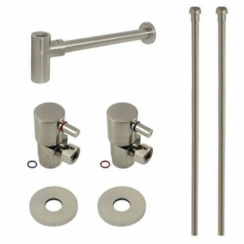 Kingston Brass CD43308DLLKB30 Trimscape Modern Sink Trim Kit with Bottle Trap, Brushed Nickel