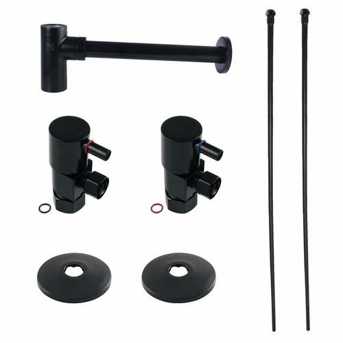 Kingston Brass CD53300DLLKB30 Trimscape Matte Black Sink Trim Kit with Bottle Trap