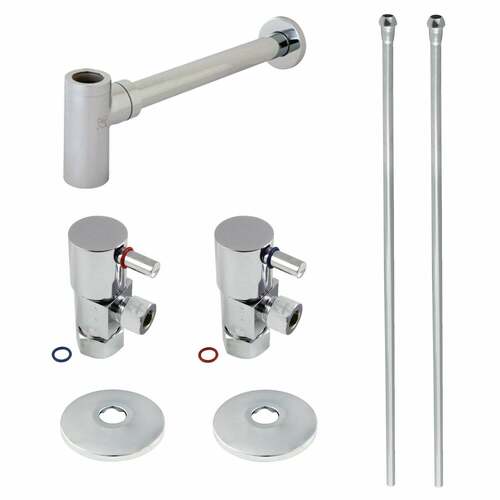 Kingston Brass CD53301DLLKB30 Trimscape Modern Sink Trim Kit with Bottle Trap, Polished Chrome