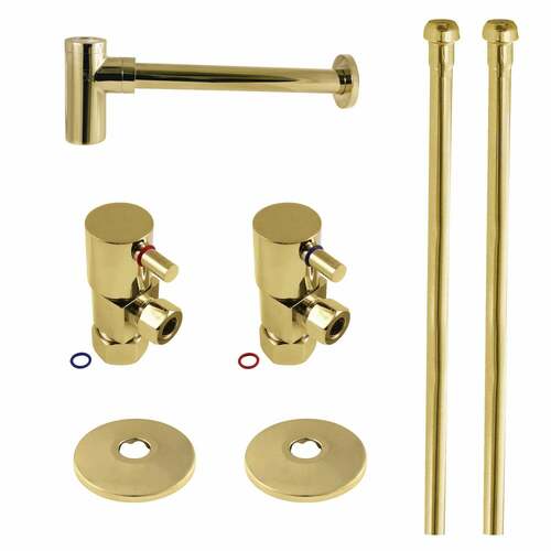 Kingston Brass CD53302DLLKB30 Trimscape Modern Sink Trim Kit with Bottle Trap, Polished Brass