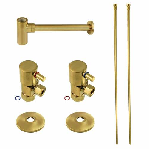 Kingston Brass CD53307DLLKB30 Trimscape Modern Sink Trim Kit with Bottle Trap, Brushed Brass