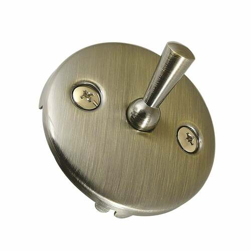 Kingston Brass DTL103 Antique Brass Round Overflow Plate with Trip Lever Drain