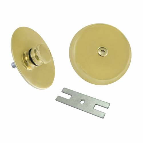Kingston Brass DTL5303A2 Polished Brass Tub Drain Stopper Overflow Plate Replacement Kit