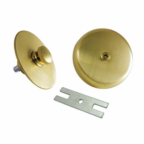 Kingston Brass DTL5303A7 Brushed Brass Tub Drain Stopper Overflow Plate Replacement Trim Kit