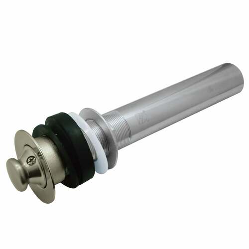 Kingston Brass EV3008 Brushed Nickel Lift and Turn Sink Drain, 17 Gauge, No Overflow