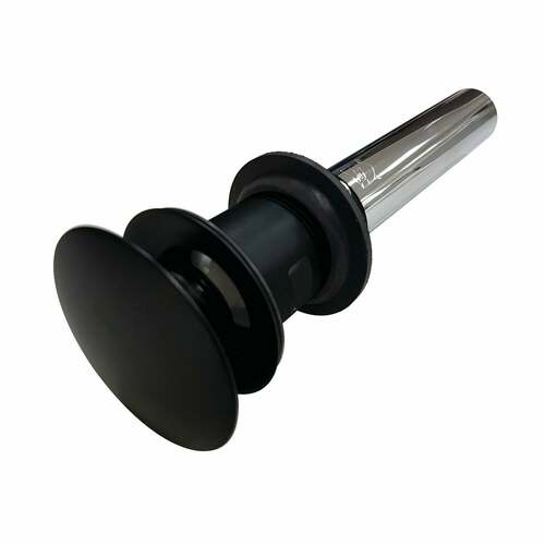 Kingston Brass EV6000MB Matte Black Push Pop-Up Drain with Overflow, 22 Gauge