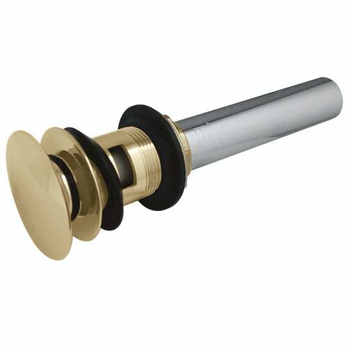 Kingston Brass EV6002 Polished Brass Push Pop-Up Drain with Overflow, 22 Gauge