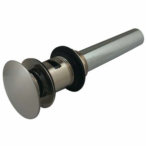 Kingston Brass EV6008 Brushed Nickel Push Pop-Up Drain with Overflow, 22 Gauge