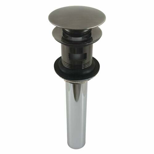 Kingston Brass EV600VN Black Stainless Push Pop-Up Drain with Overflow, 22 Gauge
